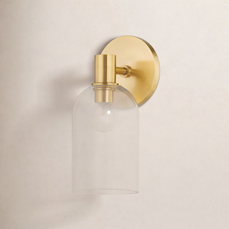 Clementine Dimmable Bath Sconce, Aged Brass