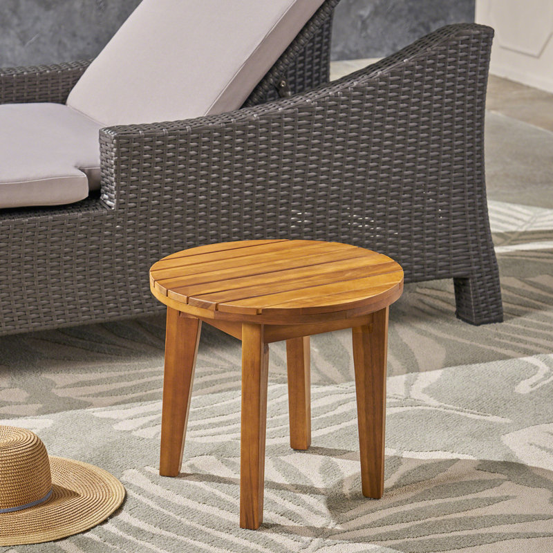 Table d'appoint 16 po en bois, finition, table Charisma rustique en design, résistante aux intempéries