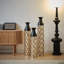 Ensemble de 3 vases de sol en métal émaillé blanc, hauteurs 33,8, 29 et 24,8 pouces, décoration intérieure