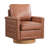 Faux Leather Upholstered Swivel Accent Chair With Nailhead Trim Armrest-1182454276