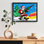 «Black Santa Vintage», art mural encadré noir