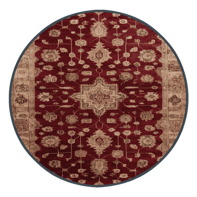 Machine Washable Overdyed Red Area Rug