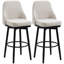 Ensemble de 2 tabourets de bar, tabourets de bar pivotants à 360 ° modernes, chaises de cuisine rembourrées d'une hauteur de siège de 29,5 pouces avec pieds et repose-pieds en acier, blanc crème