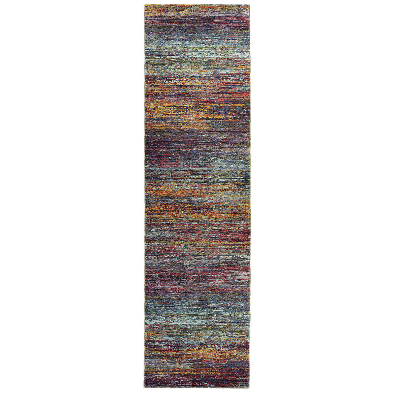 Synthetic Abstract Indoor Rug, Runner 2'6" x 12'
