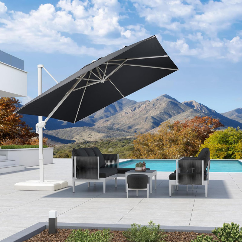 304cm Cantilever Parasol, Light Grey