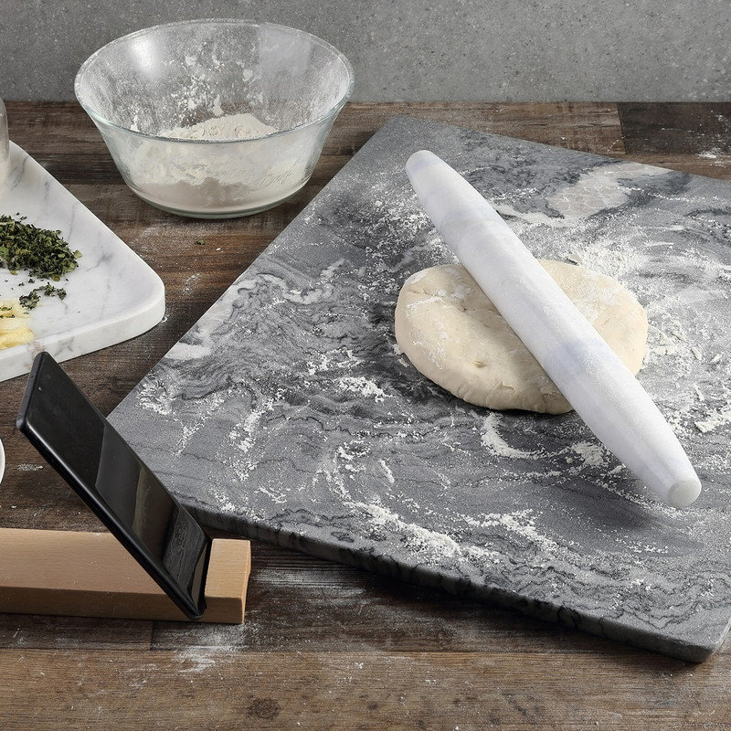 Marble French Rolling Pin with Stand,Namib Fantasy