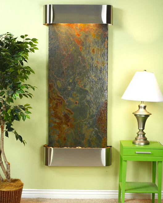 Fontaine murale Stillmore, Acier inoxydable, Bronze, Miroir