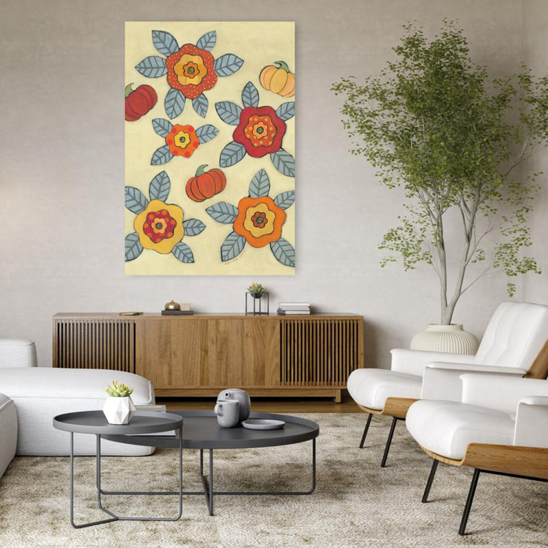 Art automnal de fleurs d'automne, H 48 po x l 32 po