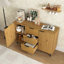 Buffet avec rangement, armoire à café en bois, armoire de cuisine 47,2 po à 3 tiroirs et 2 portes, armoire de cuisine en bois naturel