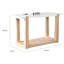 Console de canapé Sane, plateau en faux marbre blanc de 50 po avec tablette, brun-130842615-130842618