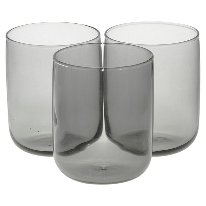 Modern Drinking Coloured Glasses Water Dining Juice Tumbler 280ml, 6, 280ml, Grey