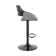 Swivel Adjustable Height Bar Stool with Pedestal Metal Base in Faux Leather and Wood
