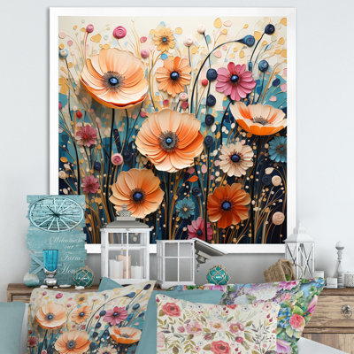 " Abstract Wildflowers Pointillism Dot "