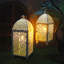 2 Piece Metal Tabletop Lantern Set