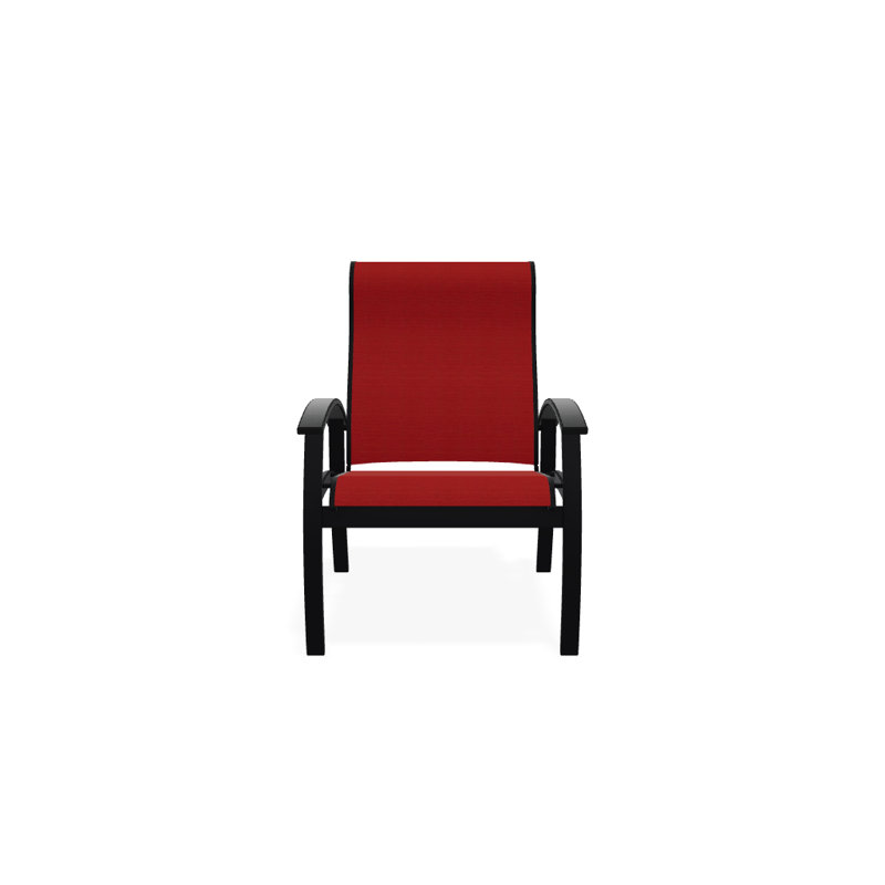Chaise de patio Askar, Rouge 1D Sunbrella®, Graphite classique, Noir texturé