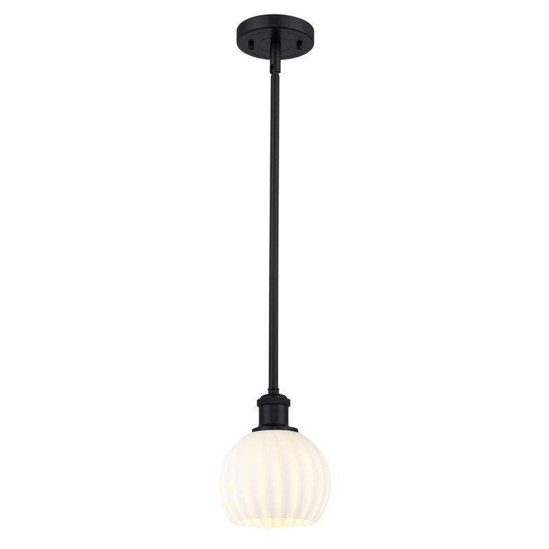 Luminaire suspendu 1 lumière Sabanc, H 8 po x l 6 po x P 6 po, Noir mat