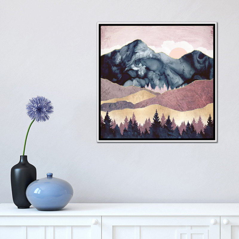 Mauve Vista - impression d'art graphique, Toile blanche encadrée, Aucun mat, H 18 po x l 18 po x 1,5 po