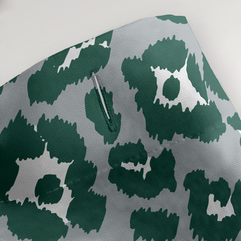 Rideau de douche à imprimé animalier, Gris/vert