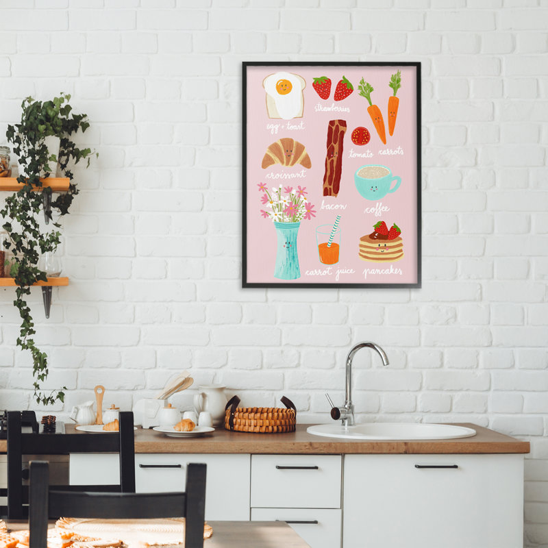 Petit déjeuner luxuriant encadré, estampe numérique, design par Metka Hiti, 20 x 16, Midnight Black Giclee Framed