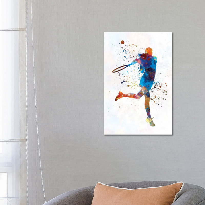 Woman Tennis Player 03 1 Piece Painting on Canvas, 66.04 cm H x 45.72 cm W x 1.91 cm D, Wrapped Canvas