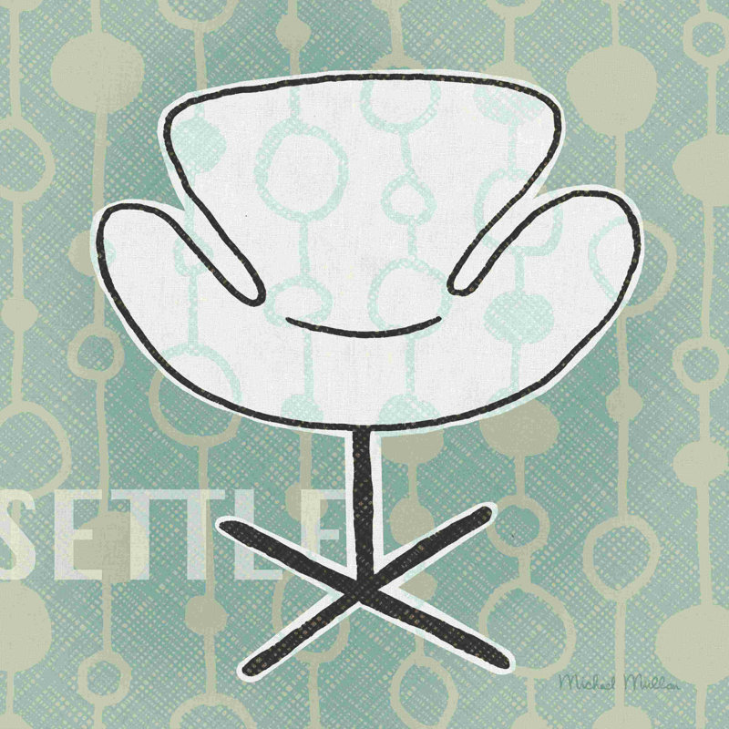 Fauteuil rétro IV bleu / noir, H 20 po x l 20 po