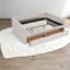 Lit Queen Size avec rangement, lit de jour moderne en lin et MDF pour la maison et la famille