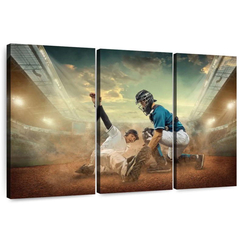 Sireci Baseball Action, 32" H x 50" W