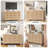 54" Fluted 9 Drawer Wood Dresser with Metal Handles & Curved Profile, Modern TV Stand-1608360550