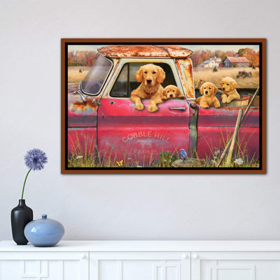 «Goldens And Truck» - Imprimé