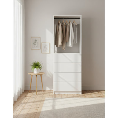 Garde-robe en bois avec quatre tiroirs Kalinikos