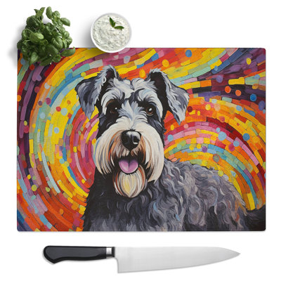 Schnauzer Orphism No.2  Glass Chopping Board