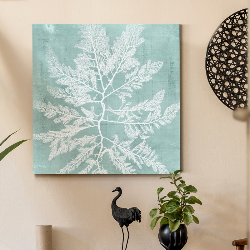 « algues on aqua i », reproduction de peinture sur toile tendue, H 16 po x l 16 po x P 1 po