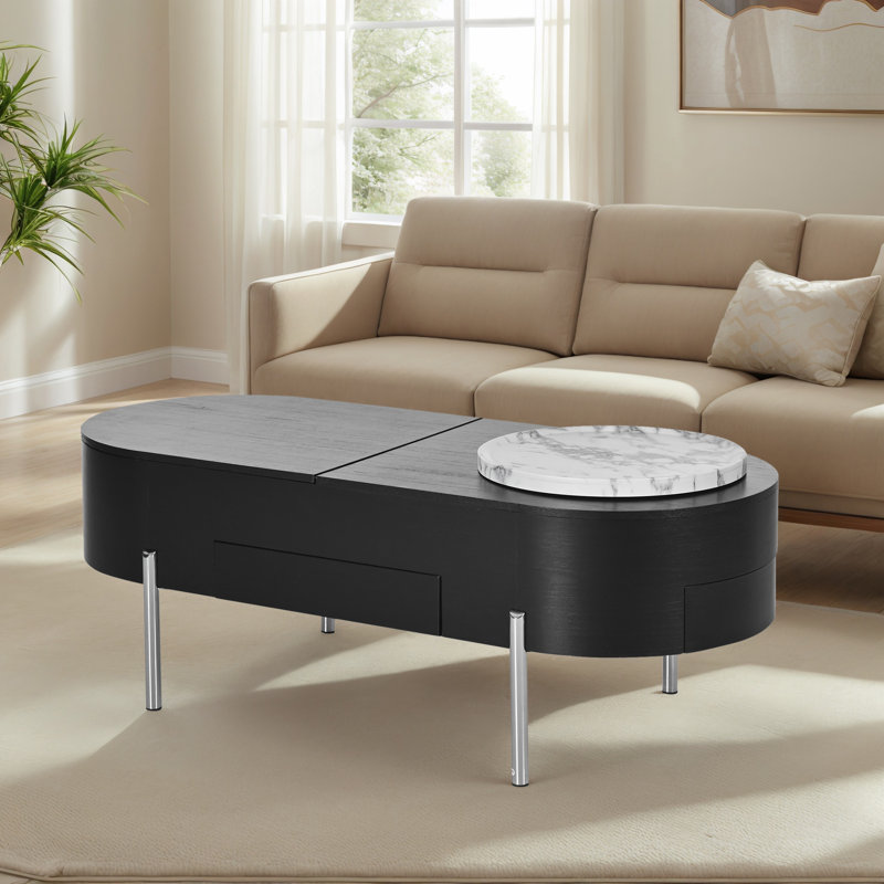 Table basse à plateau relevable , Noir