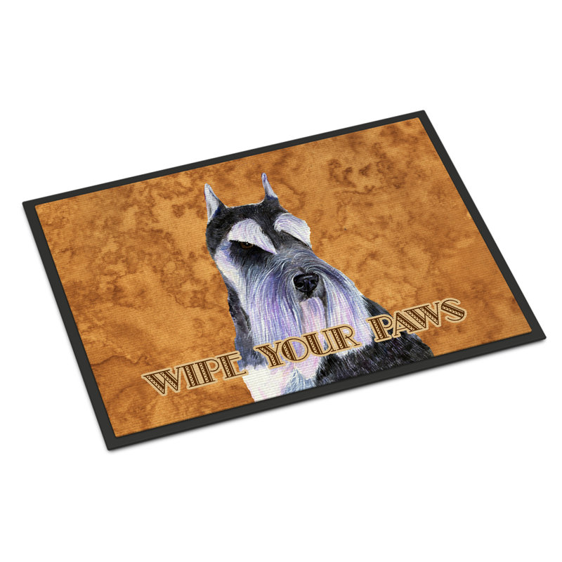 Schnauzer 36 po x 24 po tapis de porte d’intérieur anti-dérapant, Rectangle 1 pi 6 po x 2 pi 3 po