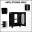 Meuble-lavabo de 20 po avec lavabo, armoire avec tablette à deux niveaux, rangement réglable, bois massif et panneau de fibres à densité moyenne, noir