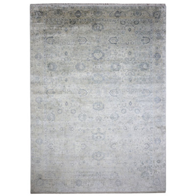 Handmade Silk and Wool Area Rug