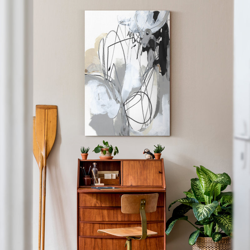 «Gold and Gray Exploration IX», reproduction d'art sur toile, H 48 po x l 32 po x P 1 po