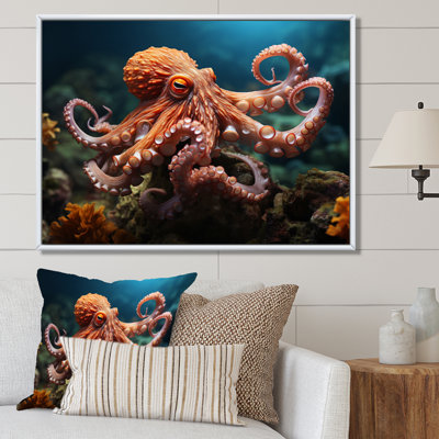 Corail Octopus Serene submersion II - pieuvre, art mural