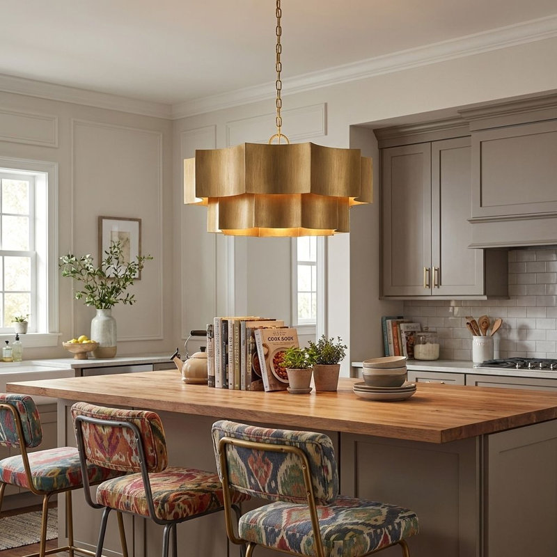 Carney 6-Light Chandelier, Patine dorée