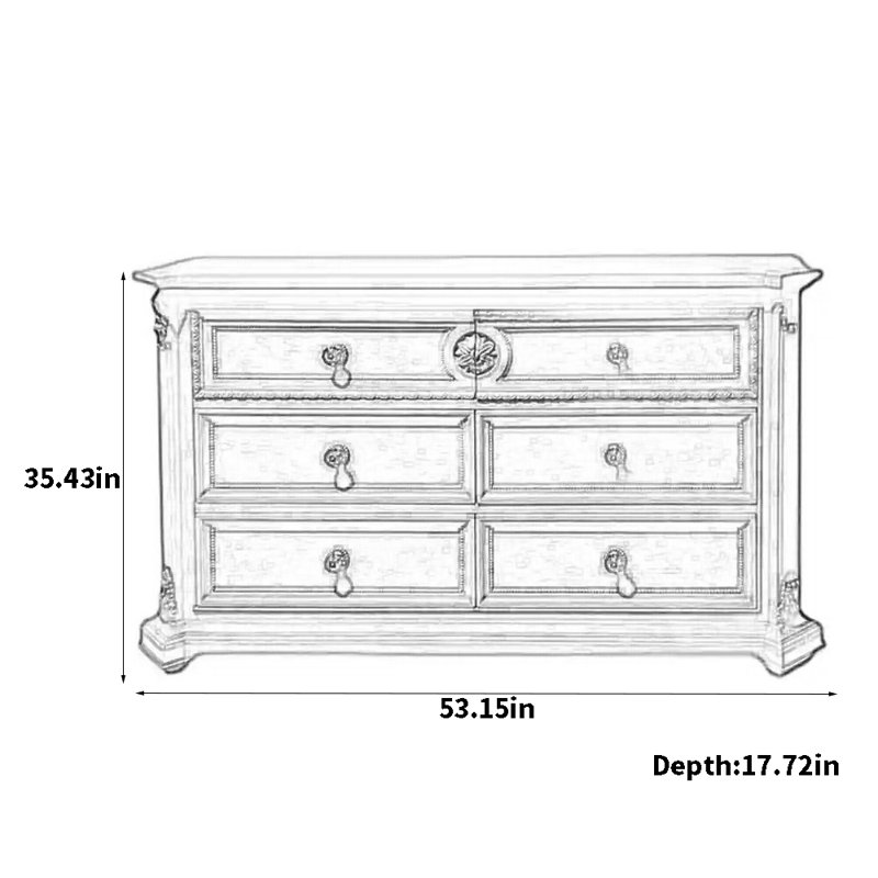 Buffet Retro Furniture, H 35,43 po x l 53,15 po x P 17,72 po