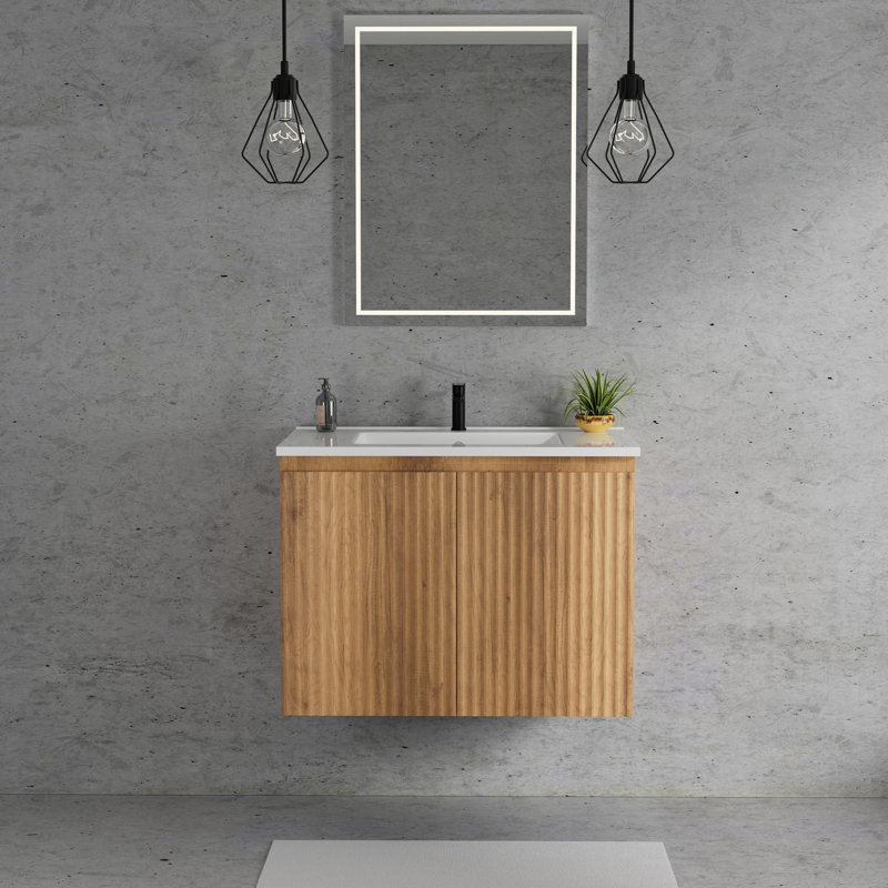 Armoire murale pliante de 30 pouces avec évier crème - Installation brevetée en 1 minute, peu encombrante et facile à assembler, style moderne