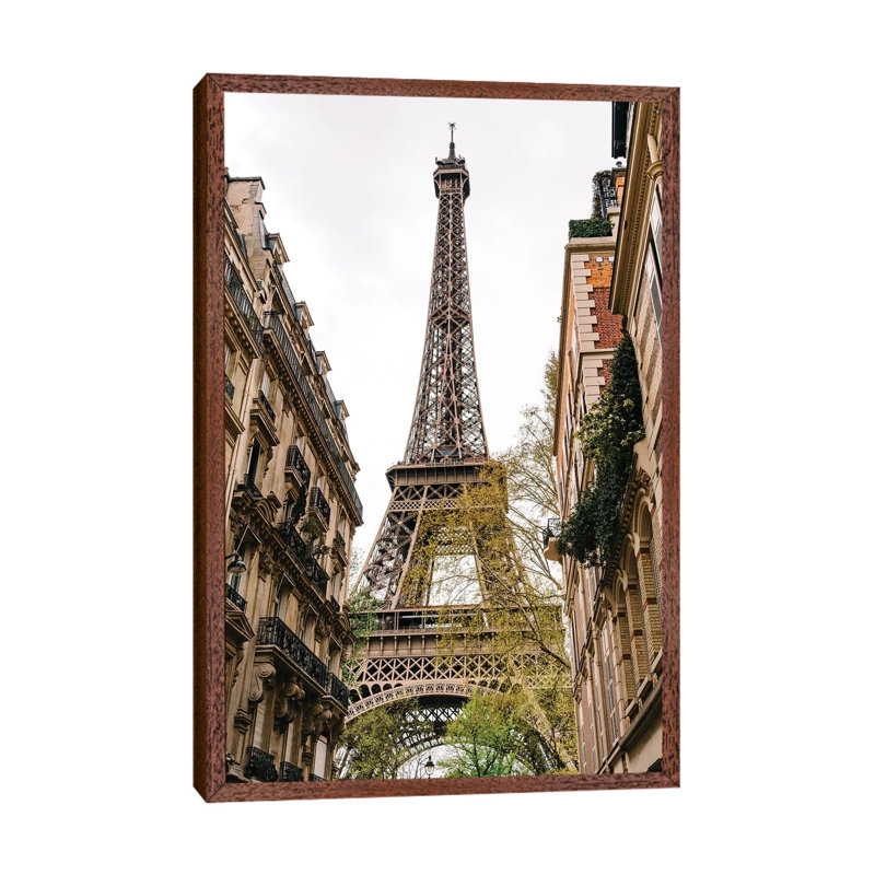 Eiffel Tower IV by Bethany Young - Print on Canvas, 66.04cm H x 45.72cm W x 3.81cm D, Classic Brown Wood Framed