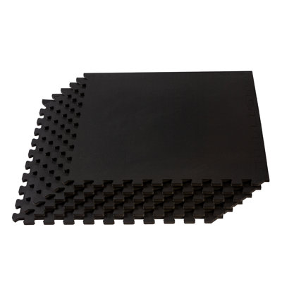 3/8'' Thick Rubber Top Foam Tile 24 Square Feet (6 Tiles)