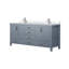 Ensemble de meuble-lavabo double gris foncé l 72 po x P 22 po, plateau en marbre de culture et robinet-1855203035-1855203038