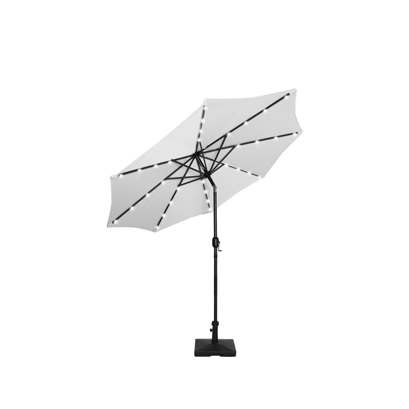 Parasol de marché éclairé 108 po x 108 po Pierrpoint, Blanc