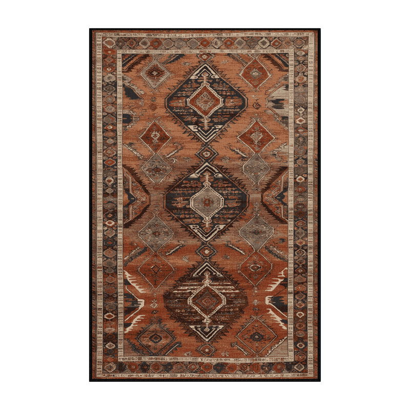 Tapis brun lavable à la machine, Rectangulaire 8 pi x 12 pi