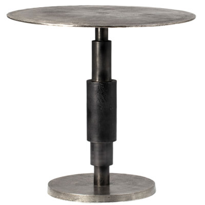 Higsby 30" Round Aluminum Bistro Table, Nickel