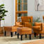 Ensemble de 2 tabourets d'appoint capitonnés en similicuir Mid-Century-122529024