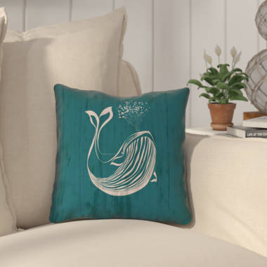 Brown/Black Whale Cotton Poly Filled 14 in. x 26 in. Decorative Throw Pillow