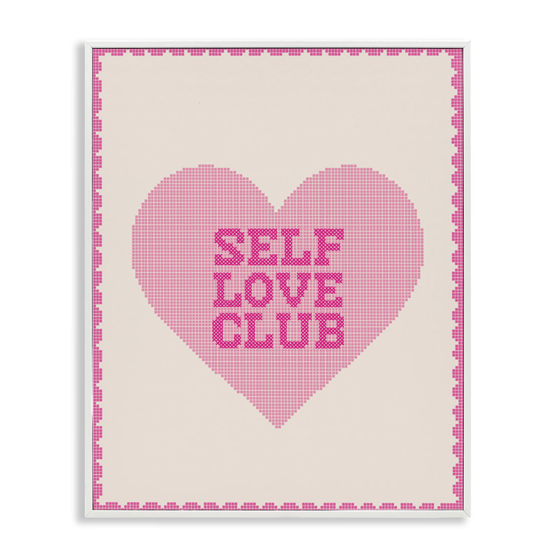 Giclée encadrée "Self Love Club Club Pixel", design par Lil 'Rue, 20 x 16, Coastal White Giclee Framed